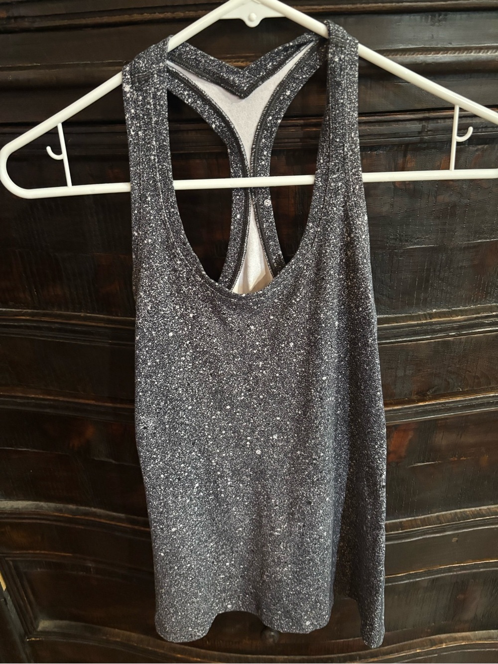 Lululemon Swiftly Racerback Tank Black and White Splatter Design size 6